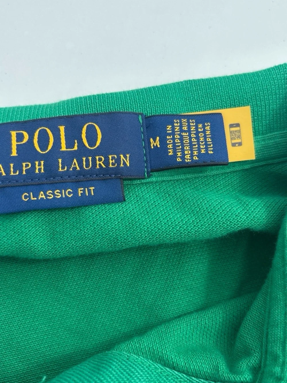 Ralph Lauren Green Polo Shirt with Multicolor 'Peace Climb Love' Graphics